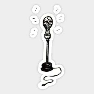 Skull, light bulb, lamp, jms art Sticker